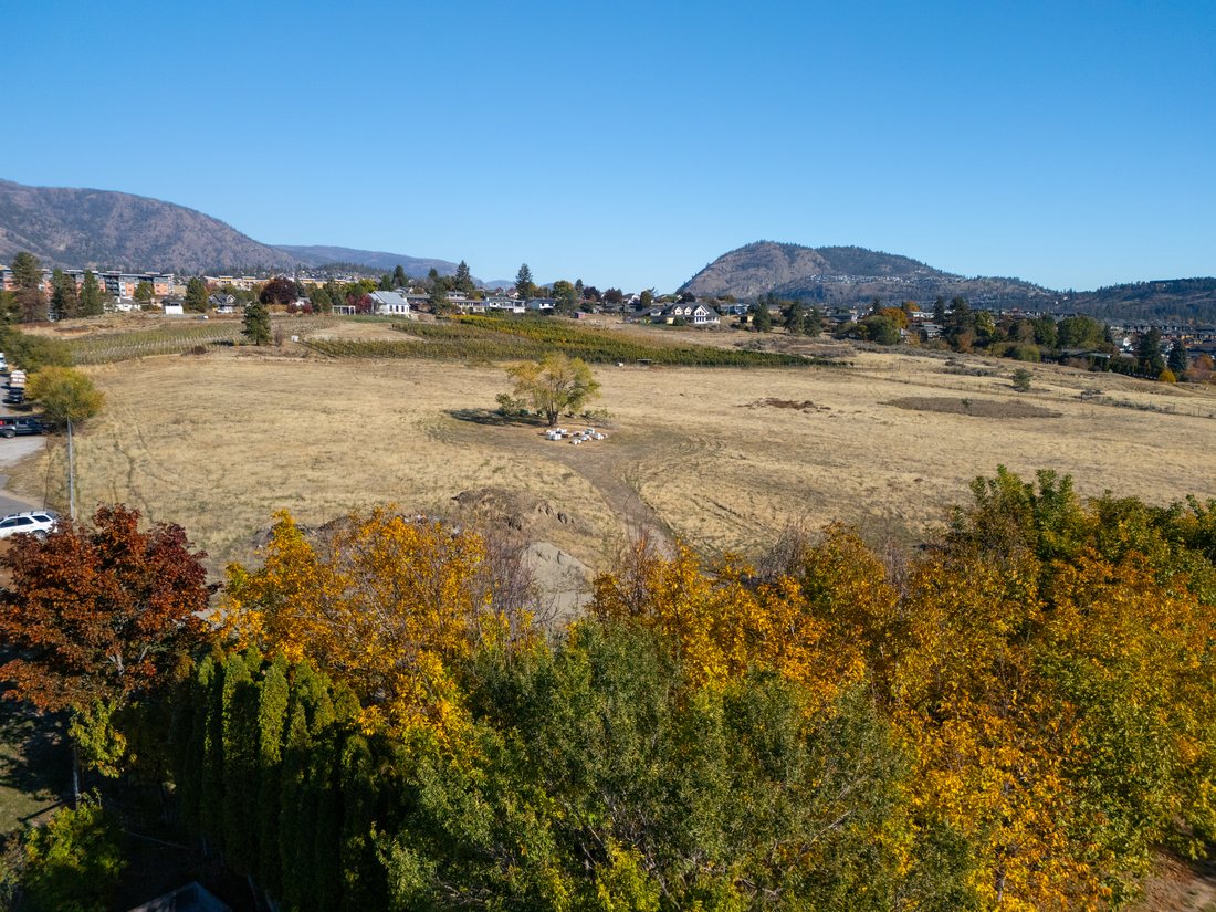 The open acreage of the property — 12.68 acres of benchland above West Kelowna